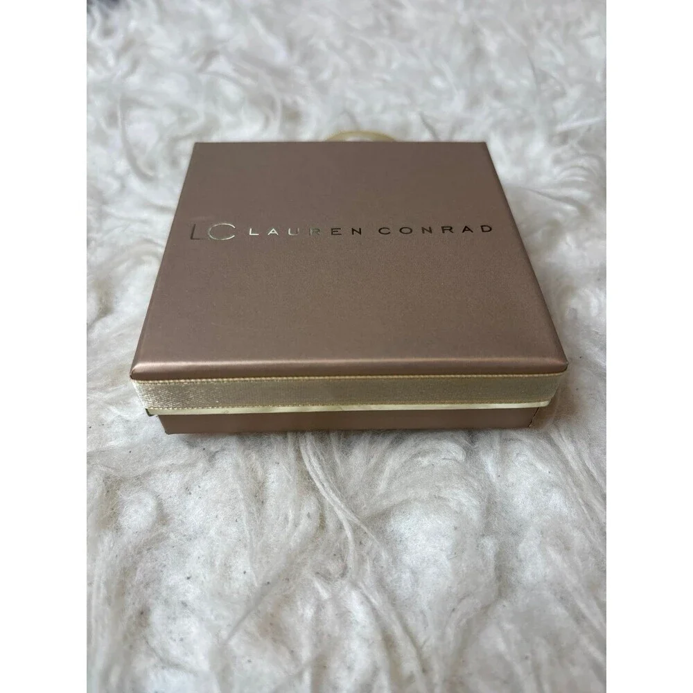 Lauren Conrad LC Crystal Heart Bracelet Rose Gold Tone Adjustable Chain With box